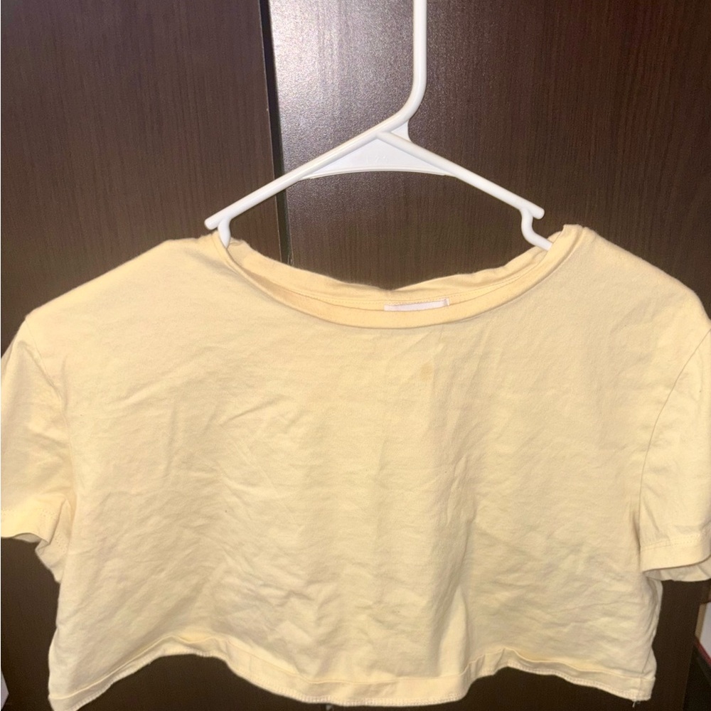 Princess Polly Light Yellow Crop Top